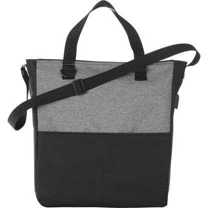 Front View of Gray Cameron Convention Tote w/ USB Port