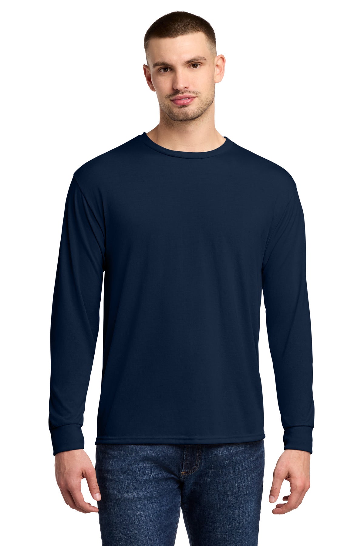 SanMar 21LS_jnavy_model_front.jpg
