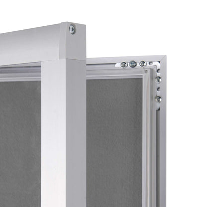 21"W x 28"H Felt Enclosed Bulletin Board Grey
