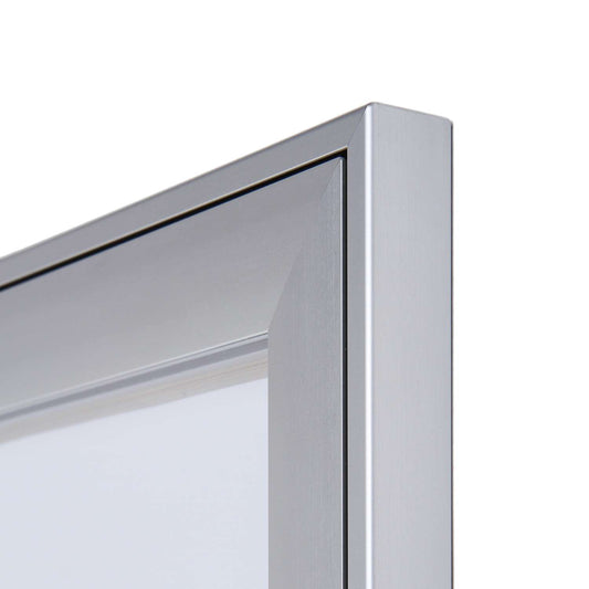 30"W x 28"H Indoor Enclosed Bulletin Board Silver FR