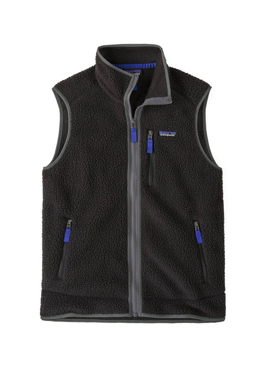 Patagonia Men's Retro Pile Vest - Pelican w/Smolder Blue - XS