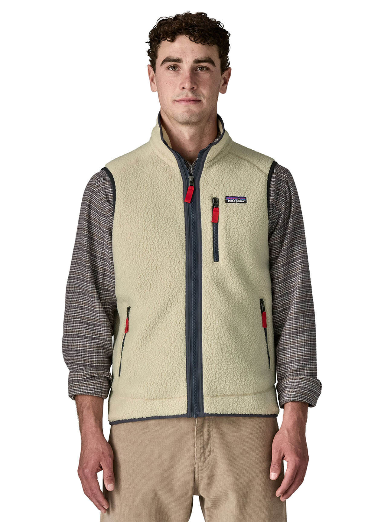 Patagonia Men's Retro Pile Vest - Pelican w/Smolder Blue - XS