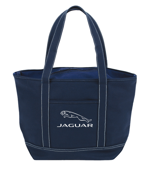 Black Sailway Solid Zippered Tote Bag