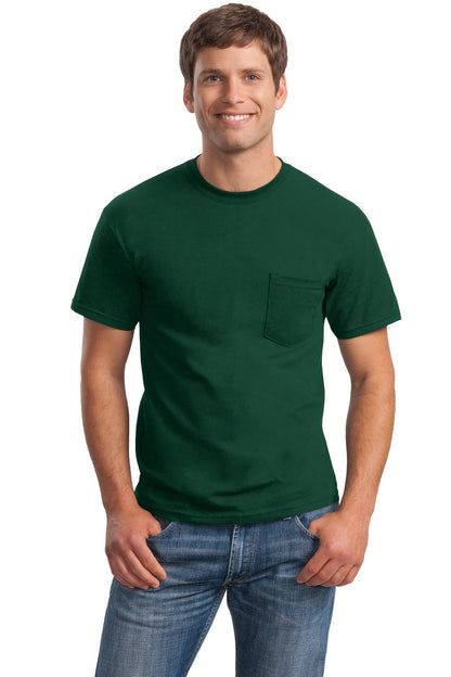 Front View of FOREST Gildan - Ultra Cotton 100% US Cotton T-Shirt with Pocket. 2300  - S
