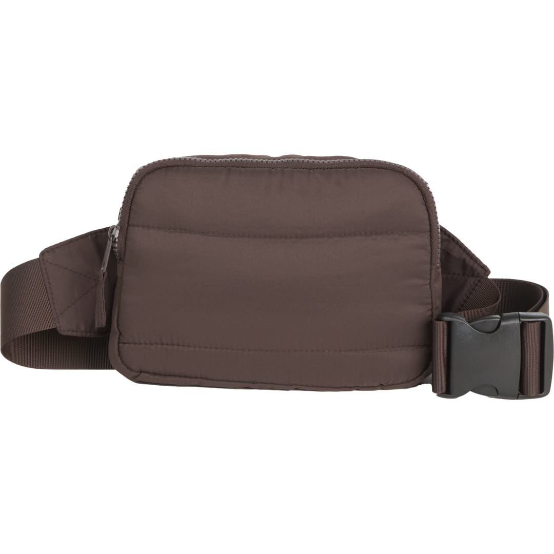 Front View of Brown Puffer Recycled Fanny Pack