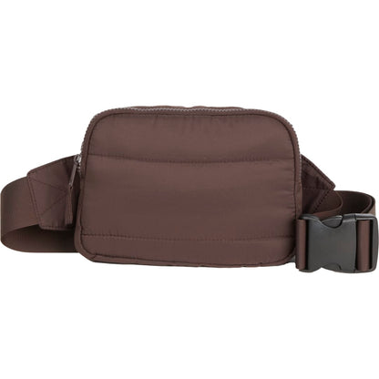 Front View of Brown Puffer Recycled Fanny Pack