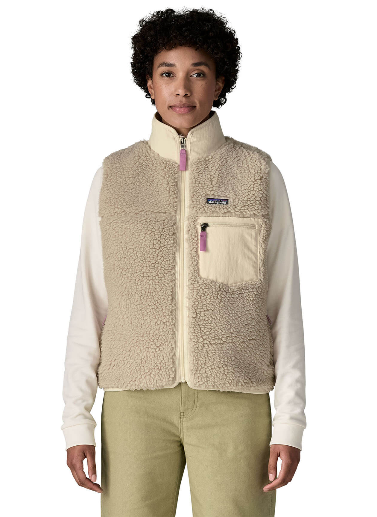 Patagonia Women's Classic Retro-X Vest FA25 - Natural w/Light Violet - XXS
