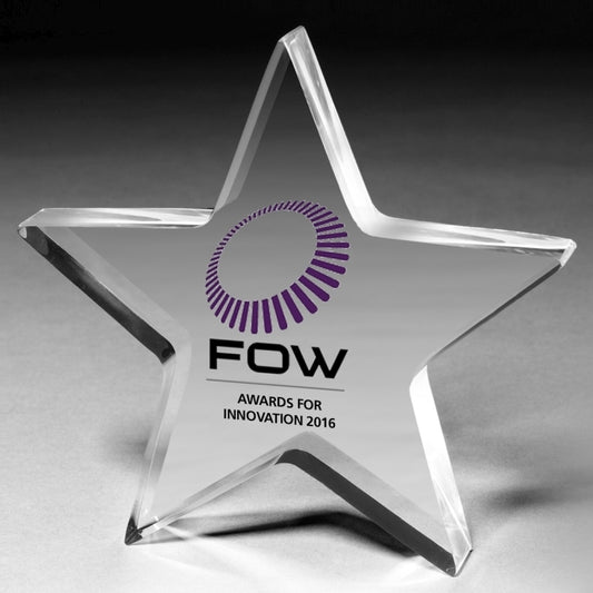 Screen Printed Acrylic Star Paperweight (5"x 5"x 1")