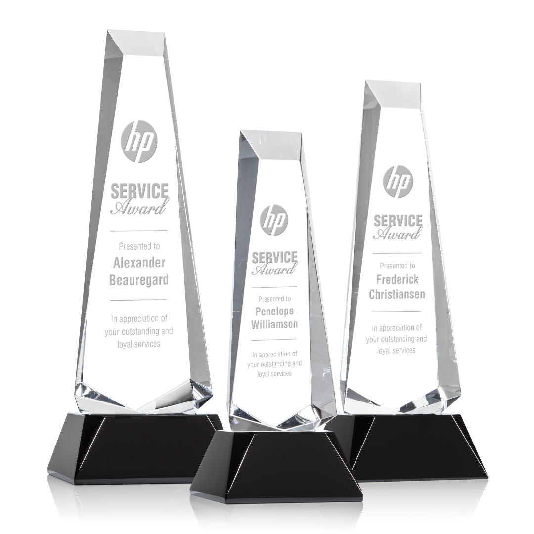 Rustern Obelisk Award on Base - Black