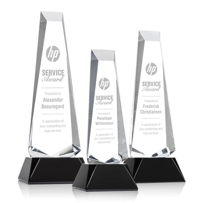 Rustern Obelisk Award on Base - Black