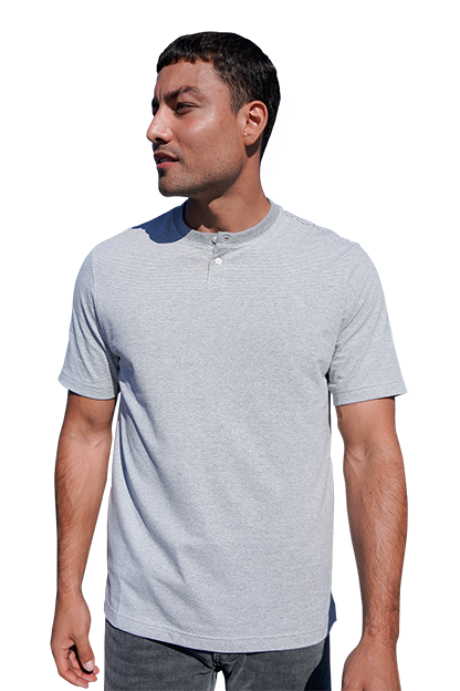 Grey/White Harlow Henley  - XS