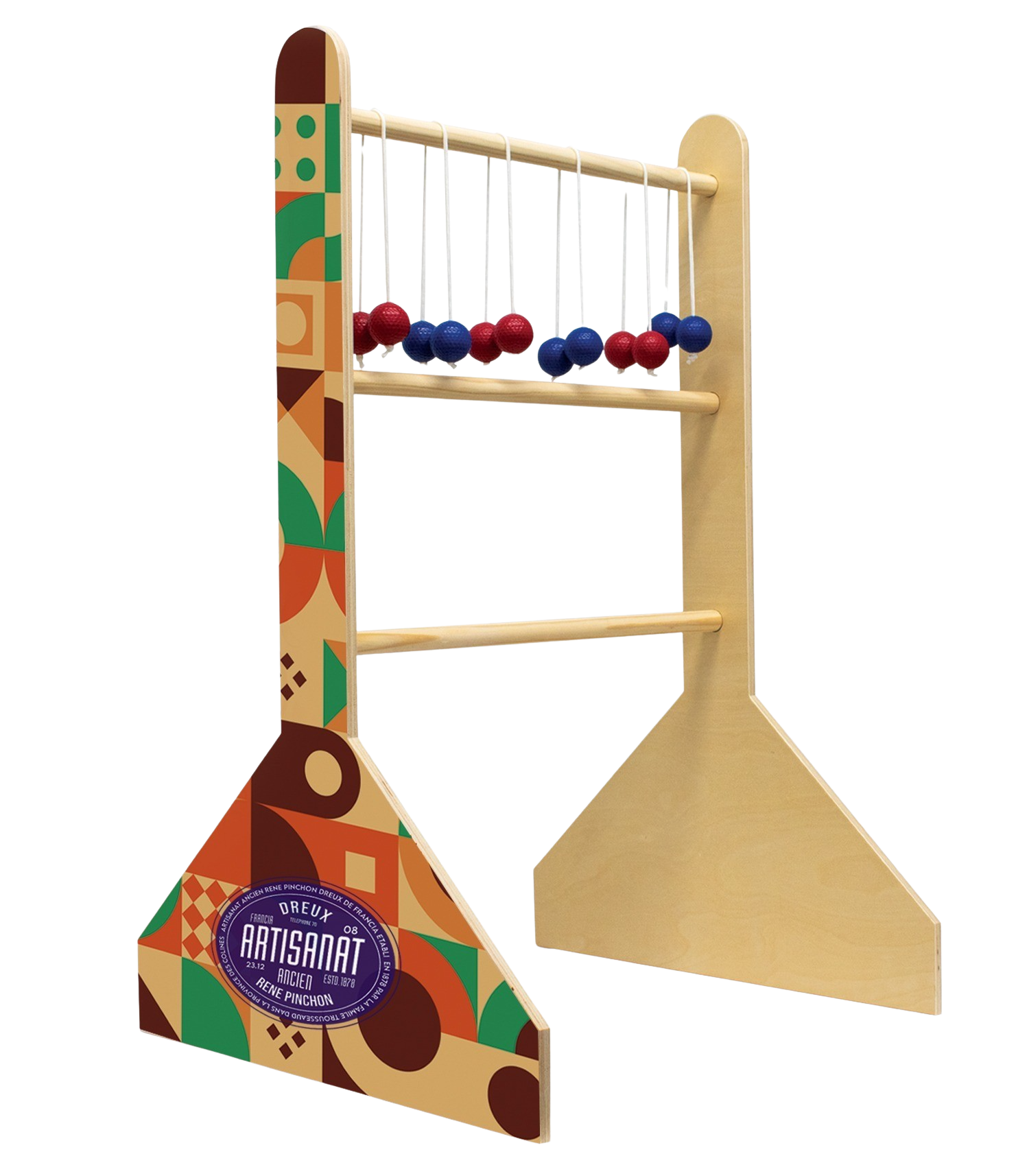 Natural Wood Ladder Ball Toss Game
