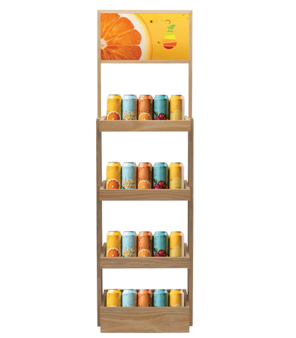 4-Shelf Wood Display Stand