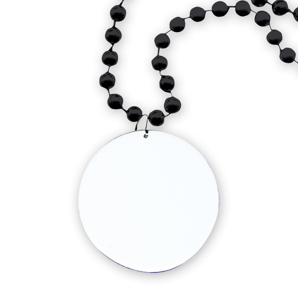 Medallion Bead Necklace w/White Medallion