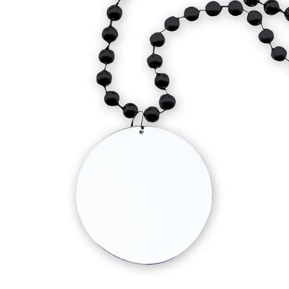 Medallion Bead Necklace w/White Medallion
