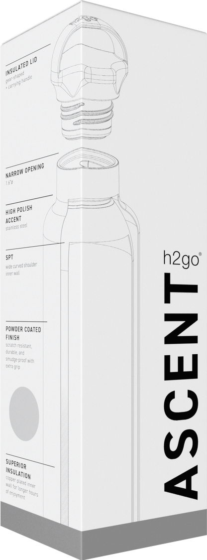 matte black 24 oz h2go ascent - powder