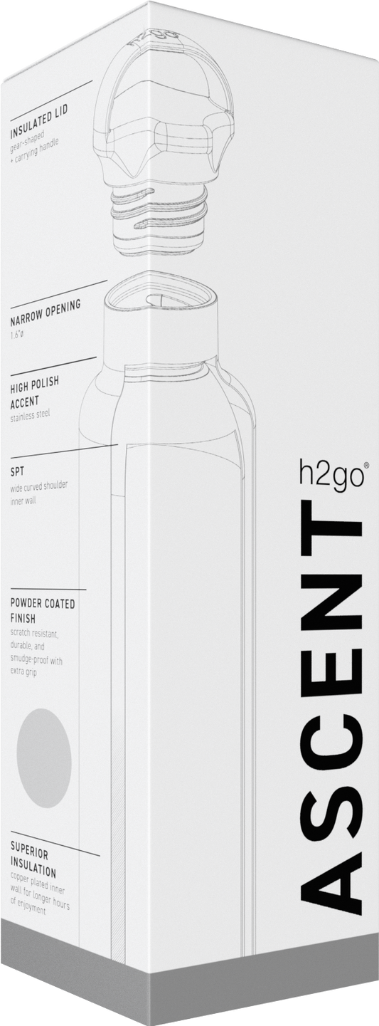 matte black 24 oz h2go ascent - powder