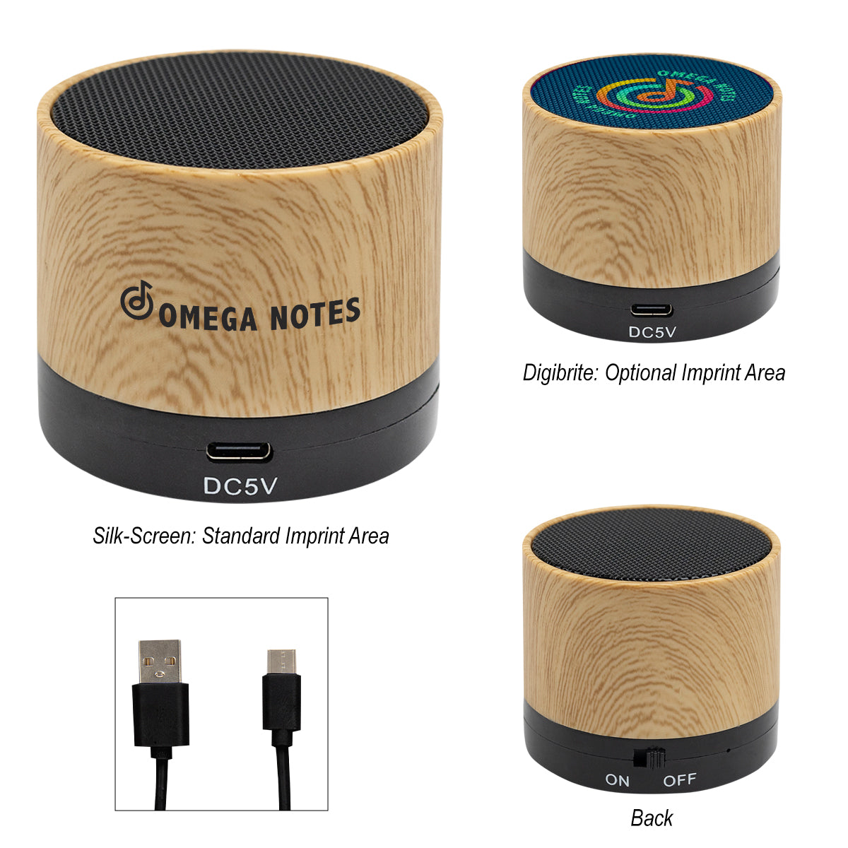 WOOD COLOR Allegro Wood Grain Wireless Speaker 2.0