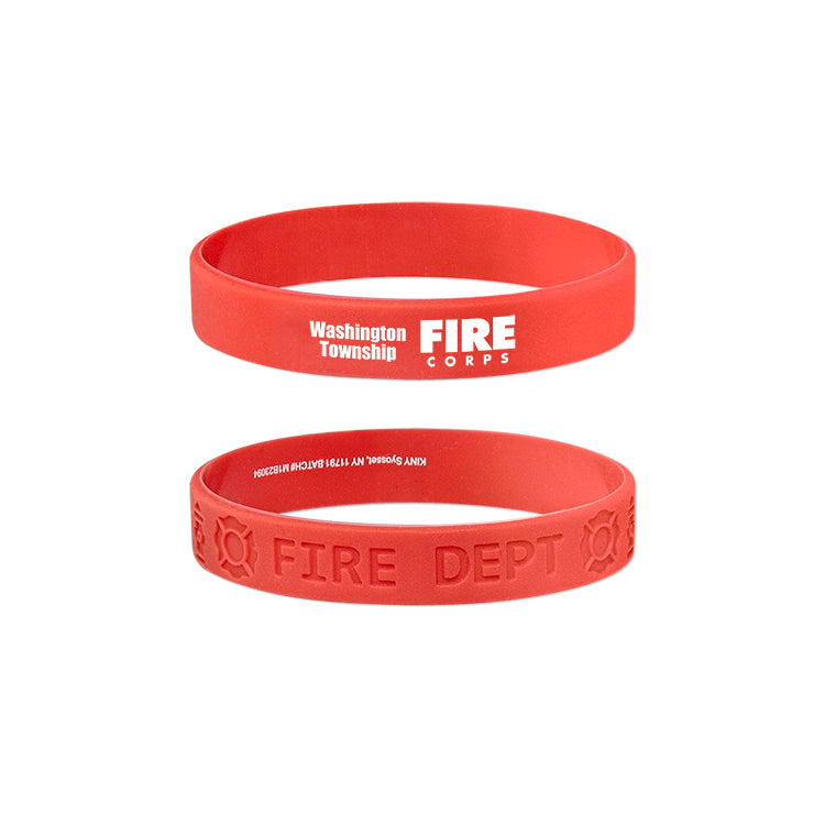 Red Fire Safety Silicone Bracelet
