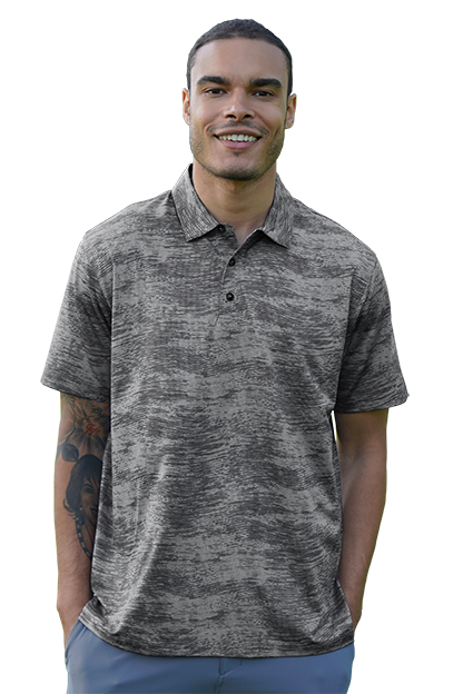 Black/Grey Vansport Pro Digi Print Polo  - S