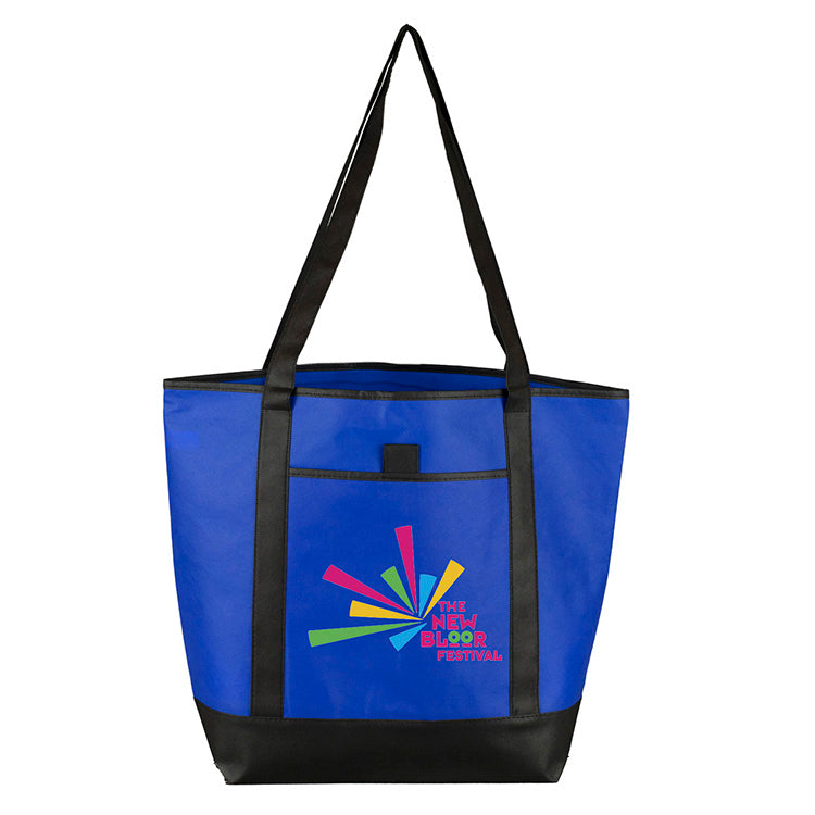 17-1/2"W x 13-1/2"H x 6"Gusset - "The CITY" Convention, Corporate, Travel and Beach Tote Bag
