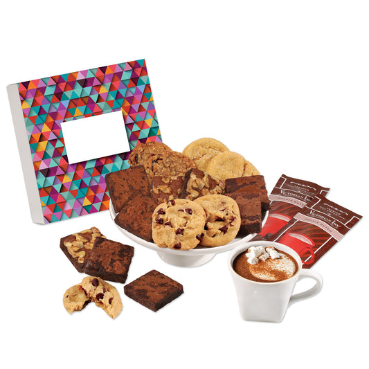Gourmet Cookie & Brownie Gift Box with Triangles Sleeve