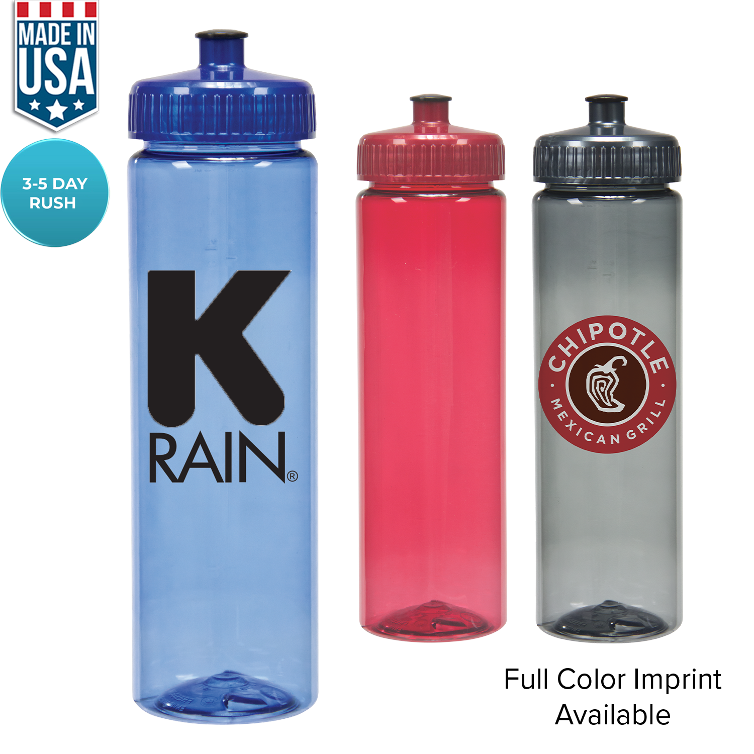 Blue Translucent 25 Oz Ek Color Water Bottle