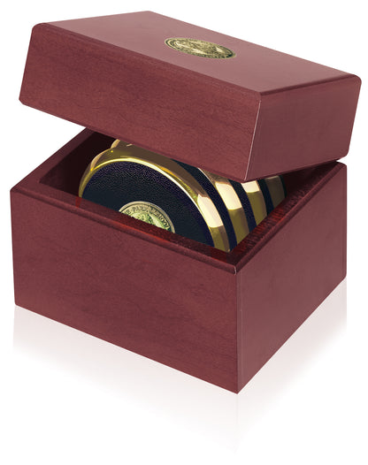 JAFFA® Four Coasters with Solid Cherry Chest