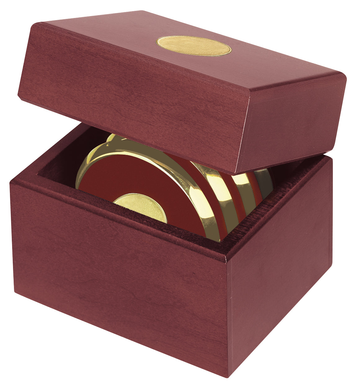 JAFFA® Four Coasters with Solid Cherry Chest