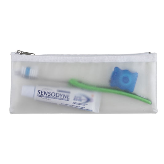 8 ½” W x 3 ½” H -“Dubai” Vinyl Travel Pencil and Accessories Pouch with Zipper