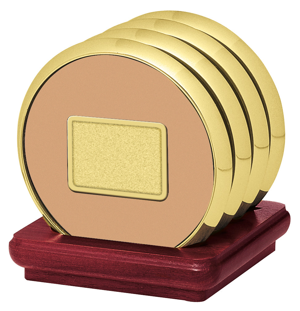 JAFFA® Four Coasters with Solid Cherry Stand