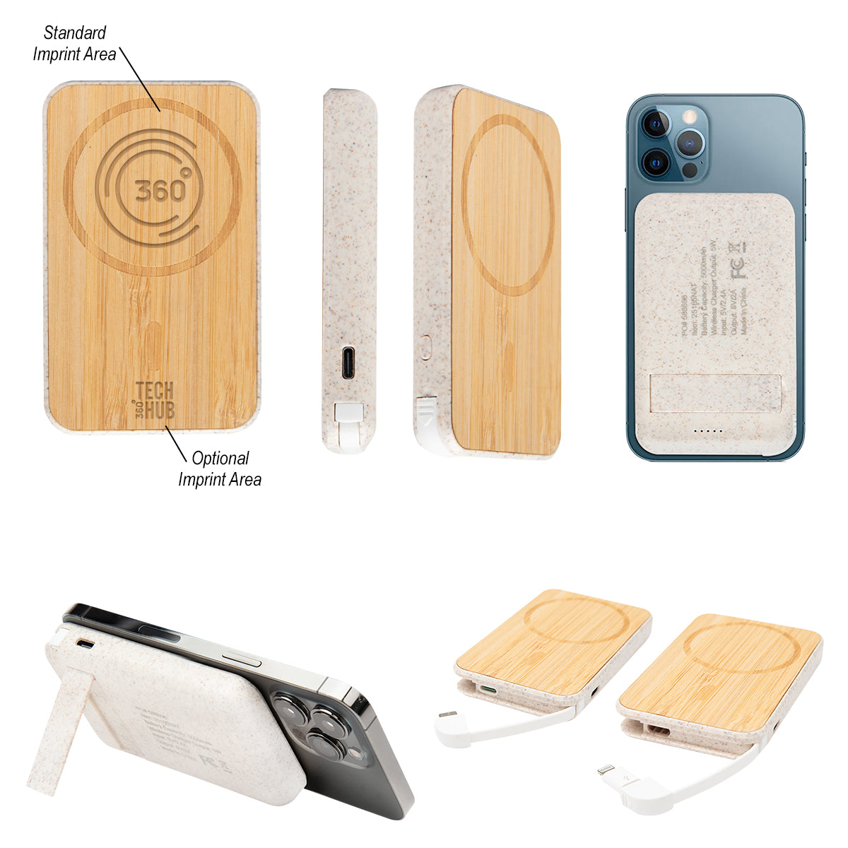NATURAL Mag Max Bamboo Wireless Charger Power Bank