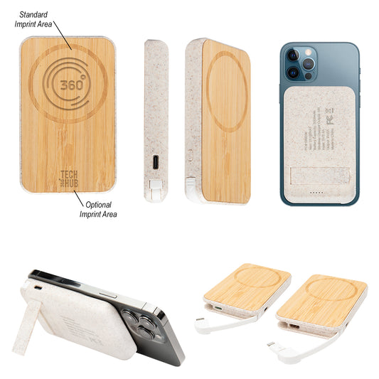 NATURAL Mag Max Bamboo Wireless Charger Power Bank