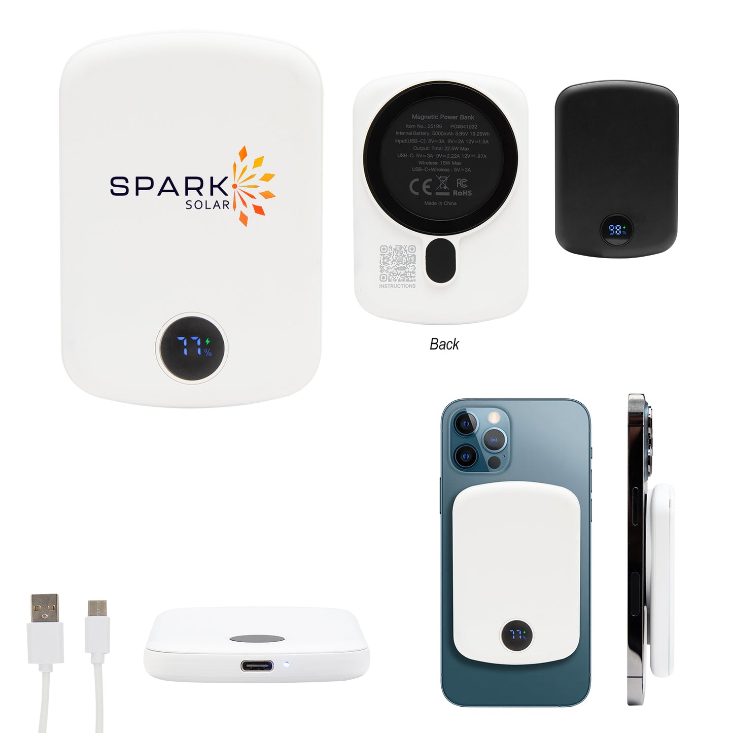 BLACK 15W Mag Max Wireless Charger Power Bank