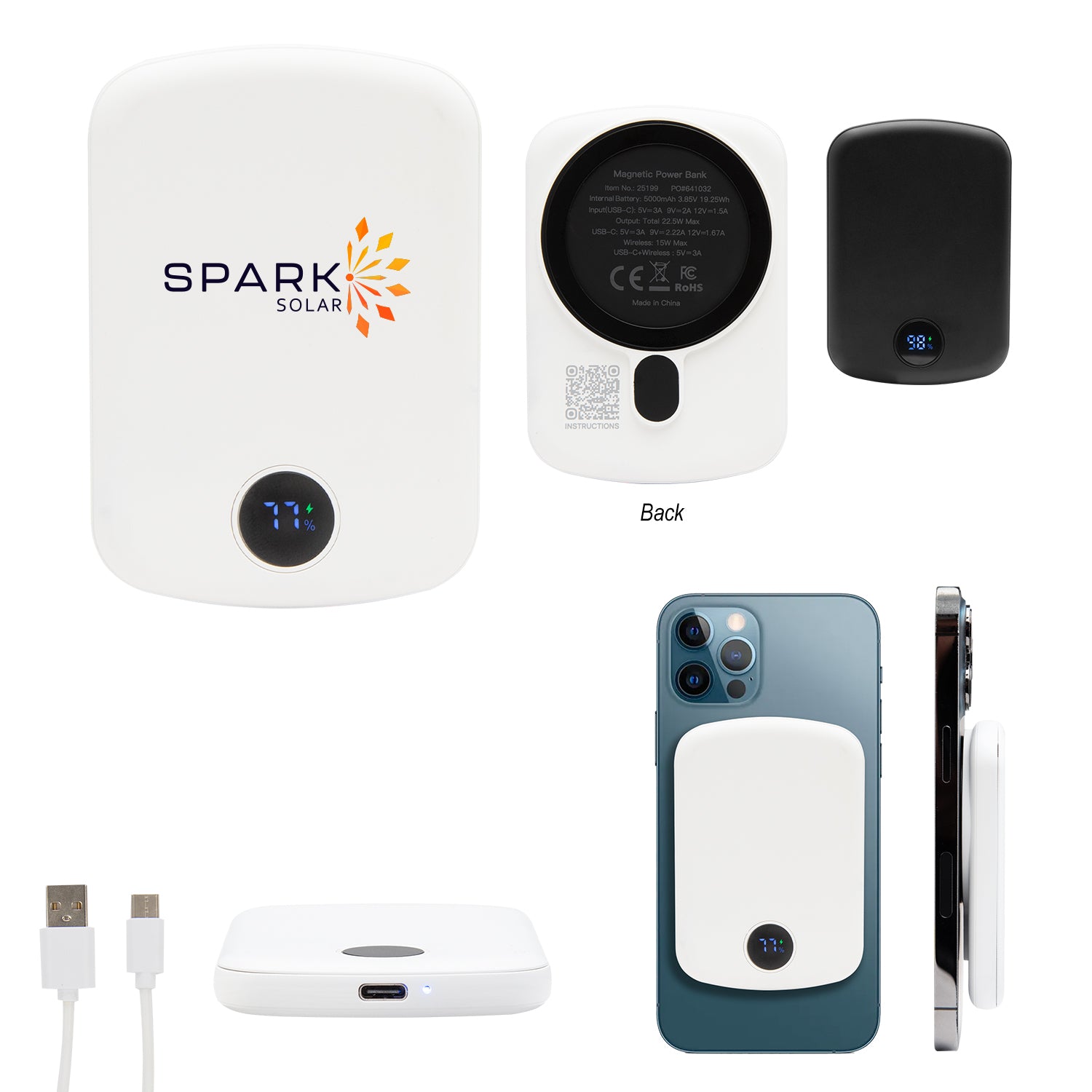 BLACK 15W Mag Max Wireless Charger Power Bank