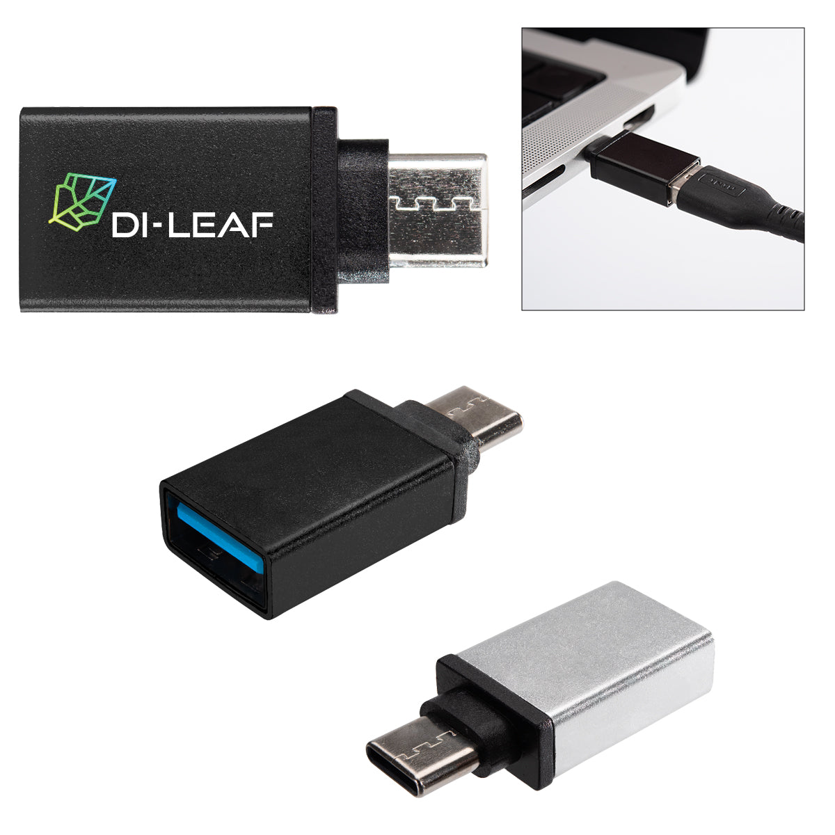 METALLIC BLACK USB-A To Type-C Adapter