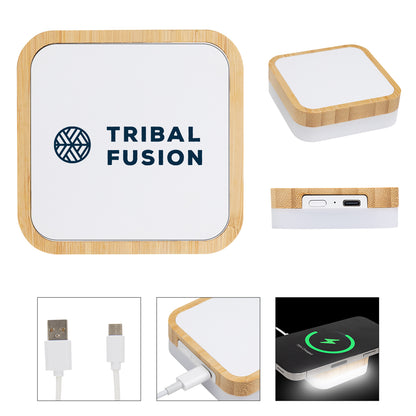 Bamboo Wireless Charger Night Light