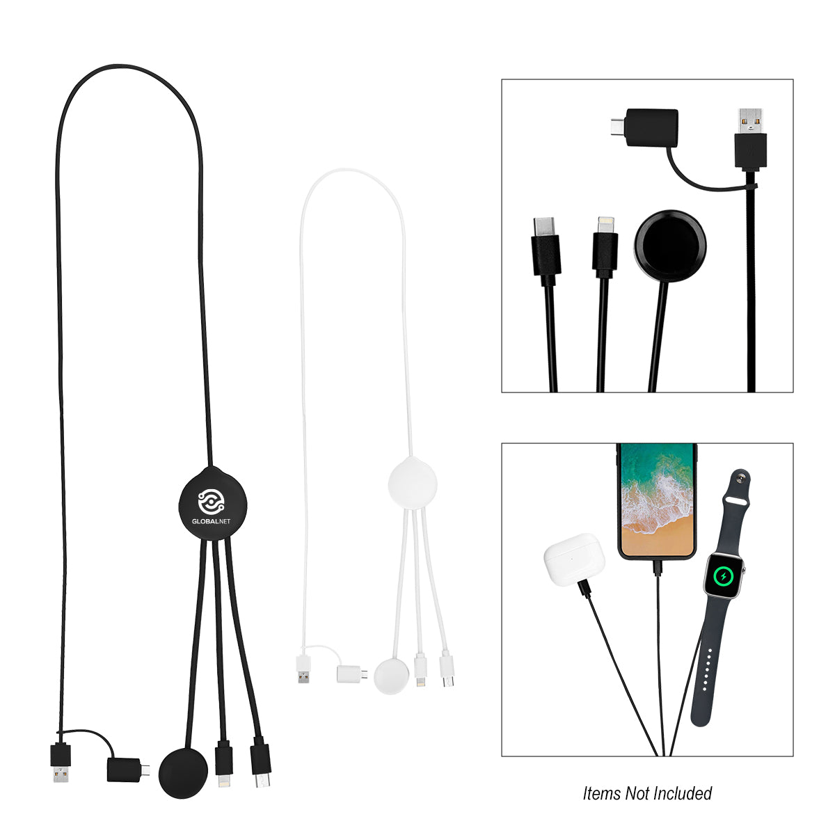 BLACK 3' Multi-Charging Cable With Watch Dock