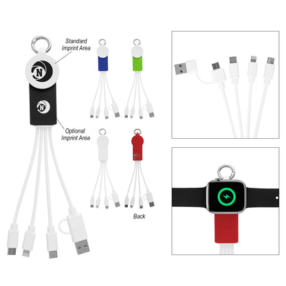 WHITE WITH BLACK Rabs Multi-Charging Cables With Watch Dock