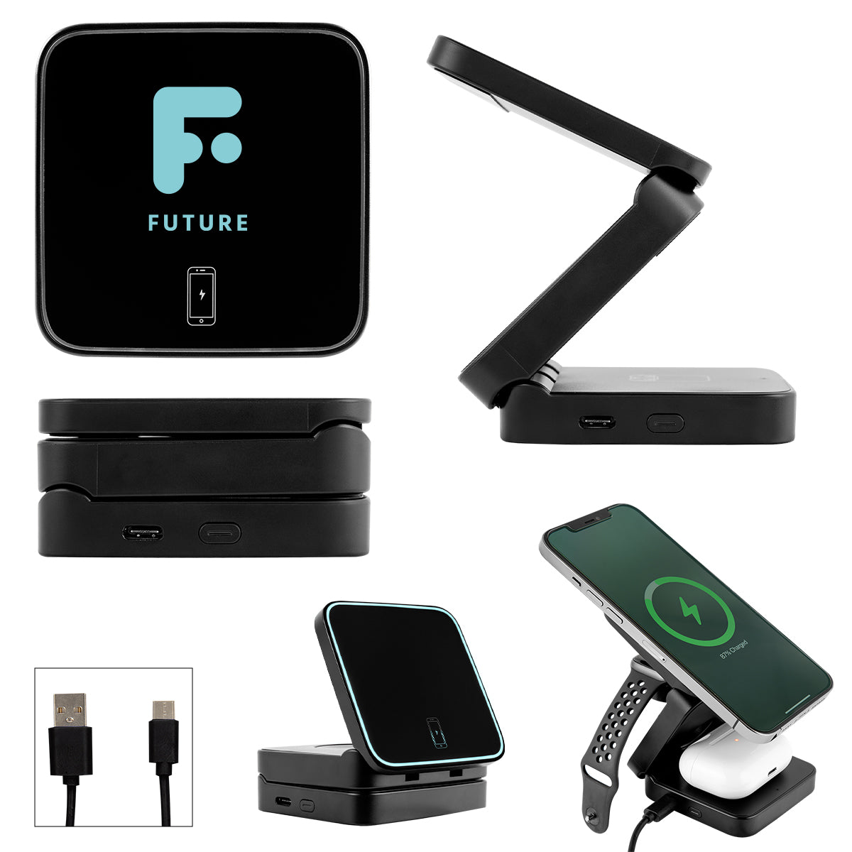 BLACK 15W RABS Magnetic Multi-Charging Station