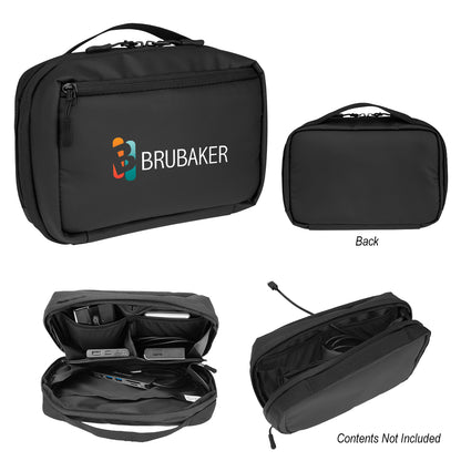 BLACK rPET Tech Pouch With Easy Cord Access