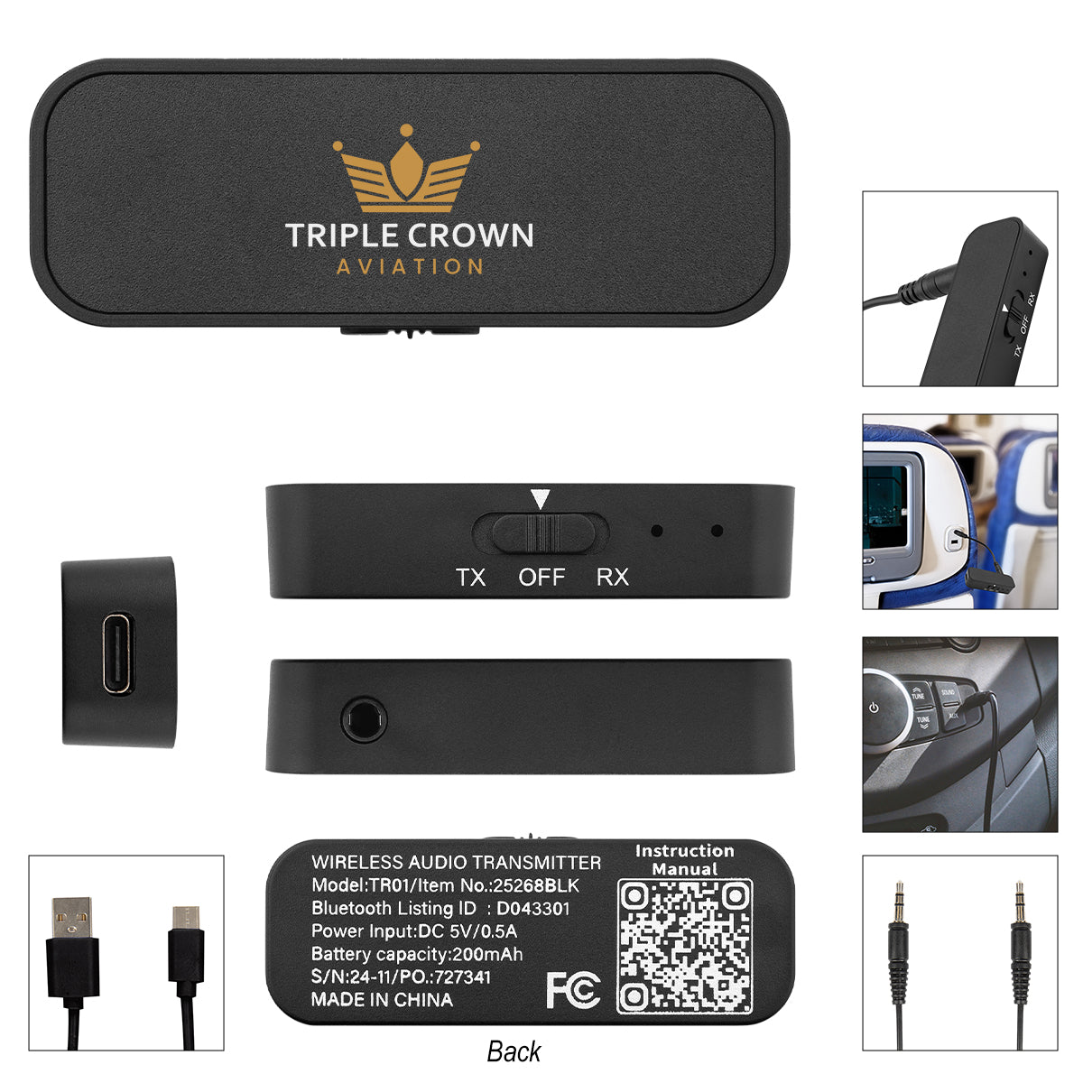 BLACK Wireless Audio Transmitter & Receiver