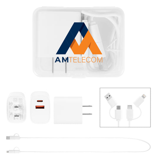 WHITE WITH CLEAR 20W Adapter & Cable Set