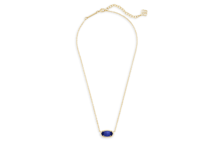 Kendra Scott Elisa Gold Pendant Necklace in Cobalt Cats Eye