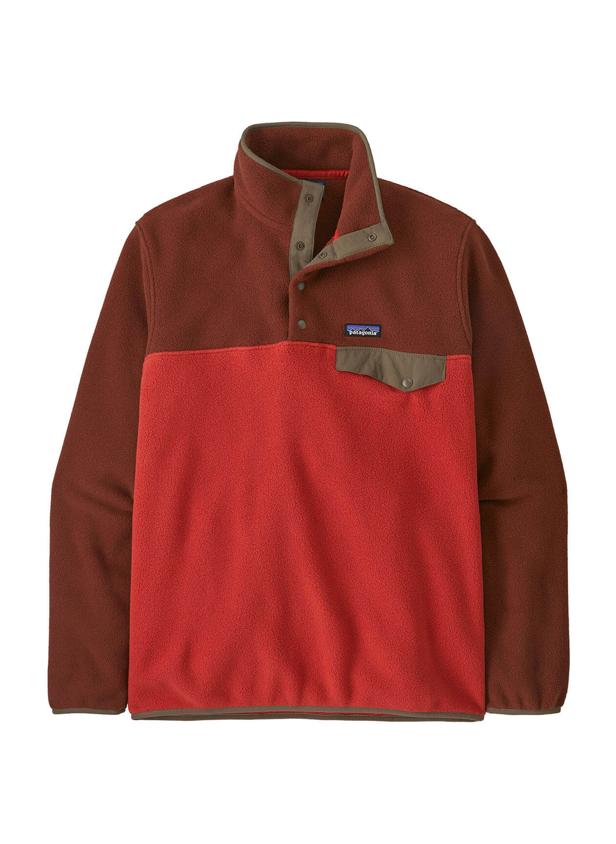 Patagonia Men's Lightweight Synch Snap-T Pullover - Oatmeal Heather w/Smolder Blue - XS