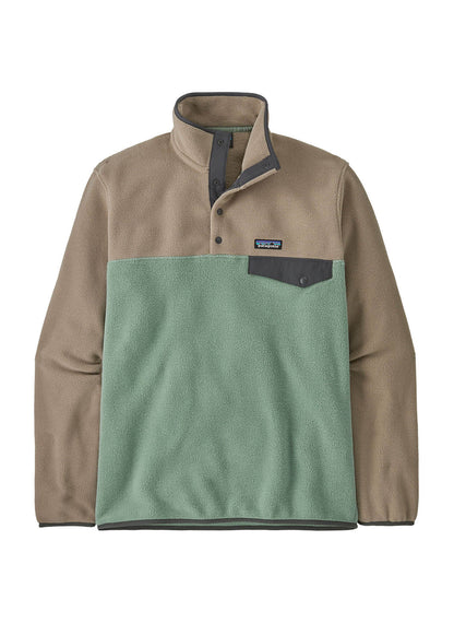 Patagonia Men's Lightweight Synch Snap-T Pullover - Oatmeal Heather w/Smolder Blue - XS