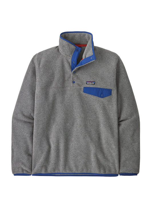 Patagonia Men's Lightweight Synch Snap-T Pullover - Oatmeal Heather w/Smolder Blue - XS