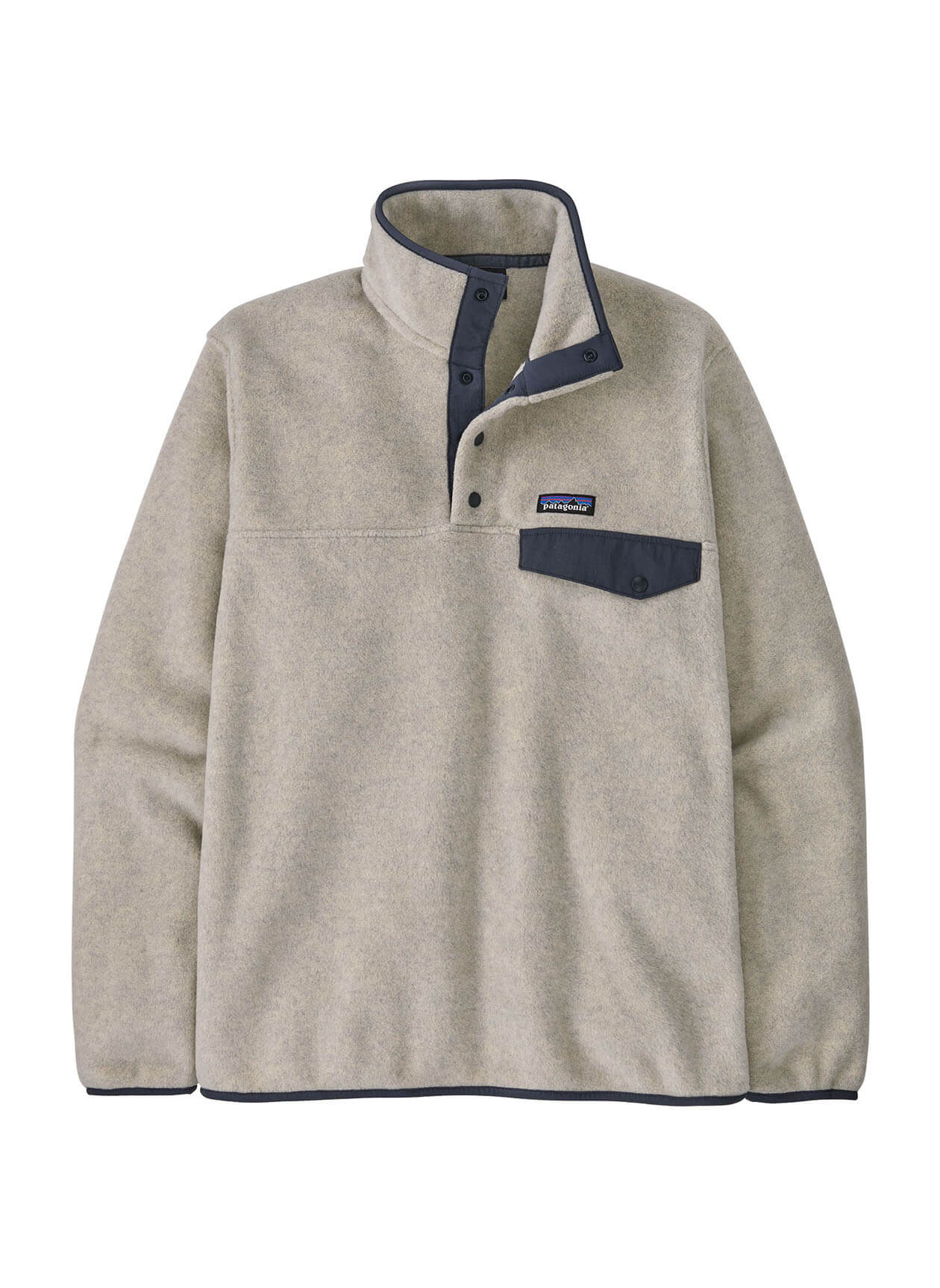 Patagonia Men's Lightweight Synch Snap-T Pullover - Oatmeal Heather w/Smolder Blue - XS
