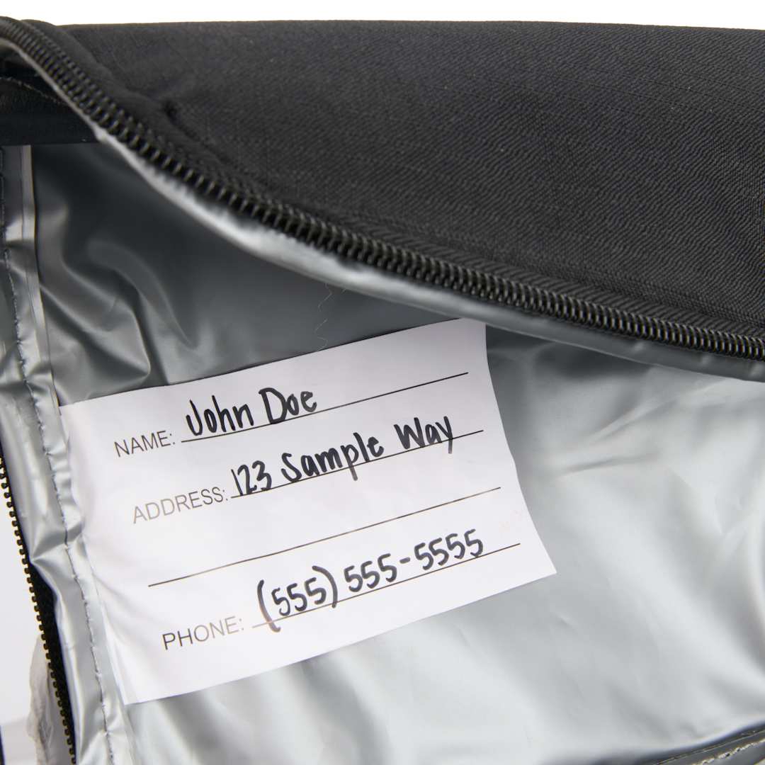 Front View of Black Two Tier 12 Can Lunch Cooler