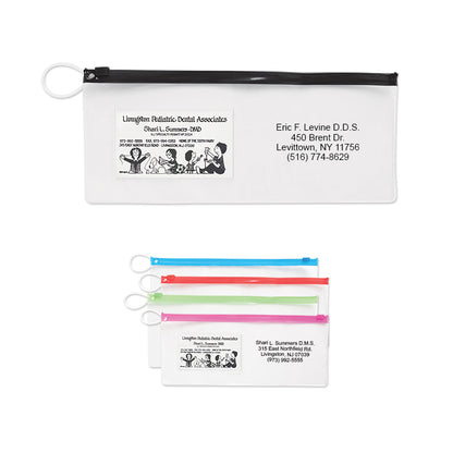 Assorted Pouch w/ Business Card Slot & Assorted Color Trim
